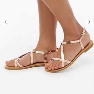 Forever 21 Rose Gold Strappy Sandals